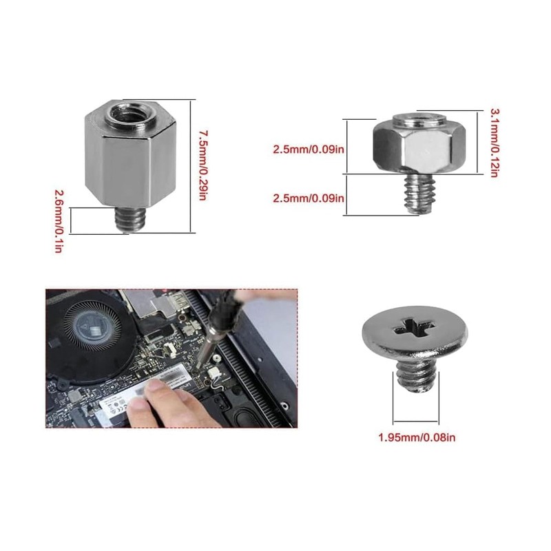 M.2 NVMe SSD Mounting Screws Set, Mounting Kit with Screwdriver