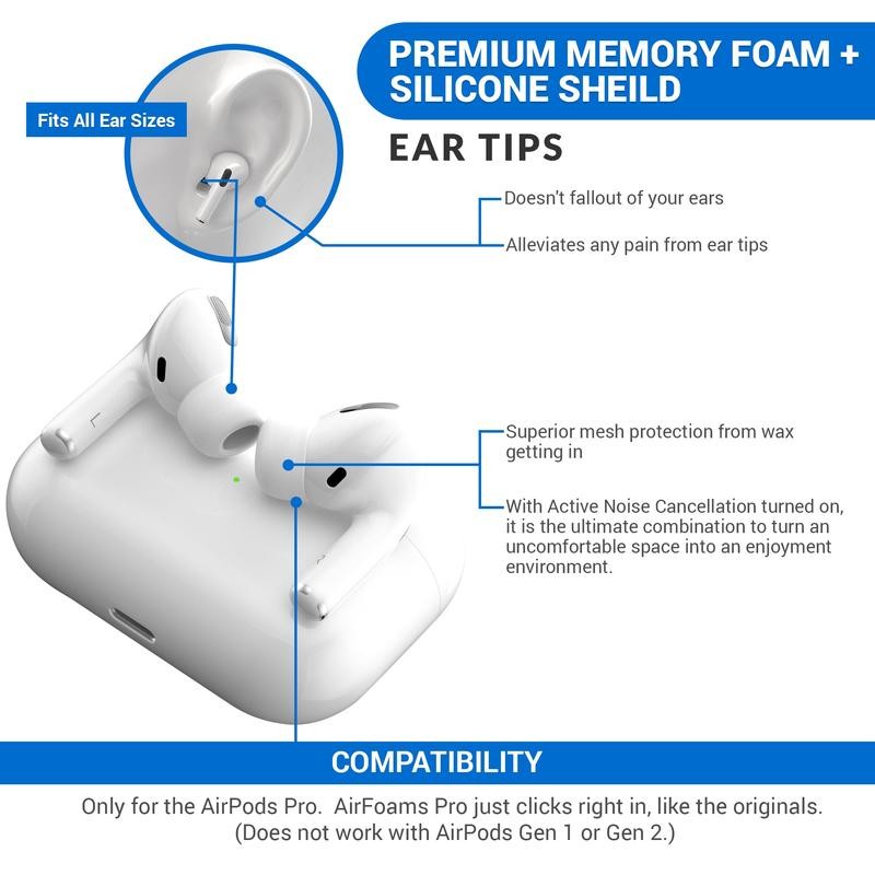 AirFoams Pro Active 2.0 Ear Tips - Size: Medium: 3