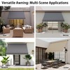 PATISOL 78"x51" Manual Retractable Awning Aluminum Patio Sunshade Shelter