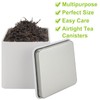 WOPPLXY 12 Pack Square White Metal Tins, Small Tea Tin