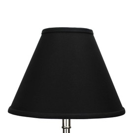 FenchelShades.com Lampshade 5" Top Diameter x 12" Bottom Diameter x 9" Slant Height with Washer (Spider) Attachment for Lamps with a Harp (Black)