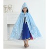 PURFEEL Girls Princess Cape Kids Snowflake Hooded Cloak Play Costume