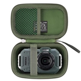 Khanka Hard Travel Case Replacement for PENTAX WG-1000 Waterproof Digital Compact Camera,Case Only. (Olive Green)