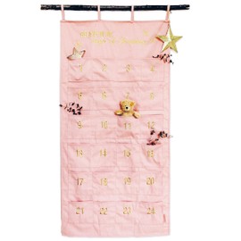 Papierdrachen Advent Calendar 2024 as Wall Calendar Made of Fabric for Filling - Pink & Gold - High-Quality Embroidered - Fabric Bag - Gift Bag - Reusable - Set No. 33