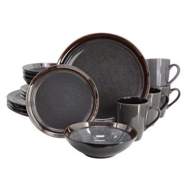 Gibson Elite Priya 16 Piece Stoneware Reactive Glaze Dinnerware Set
