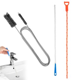 KILDOWS 3 Stück Rohrreinigungsbürste, 200cm Abflussreiniger Spirale Rohrreiniger Abflussbürste Lang Schlauchbürste Rohrreinigung Abflussspirale für Küche Badezimmer Abwasserkanäle Rohre Schmales