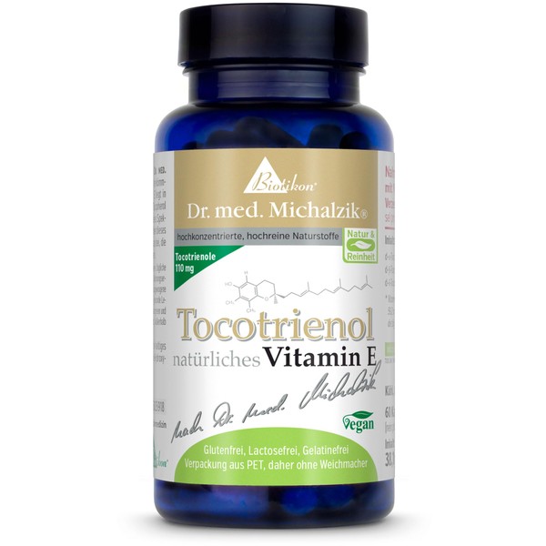 Tocotrienol Natural Vitamin E Dr. Michalzik - Tocotrienol [110 mg] + Gamma-Toc. [52.5 mg] + Delta Toc. [16 mg] - No Additives - From BIOTIKON®