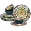 YA JU Mandala Dinnerware Sets (12 Pcs) Serves 4, Buffet