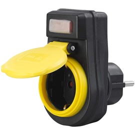 revolt Sockets: Outdoor Socket Adapter with On/Off Switch, up to 3,680 Watt, IP44 (Switchable Outdoor Socket, Outdoor Socket with Switch, Christmas Lighting)