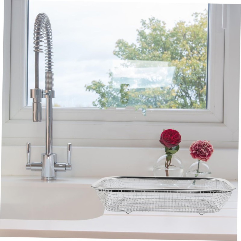 FONDOTIN 1pc Multi-Purpose Stainless Steel Drain Basket Sieve for Kitchen