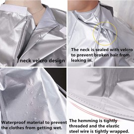 Hair Cutting Cape Umbrella Hairdressing Capes Barber Hairdressing Cloak Beard Shaving Waterproof Hairdressing Kit Haircut Bib Hair Dyeing Clothes Waterproof.Suitable for Hair Salon or Home（Gray）