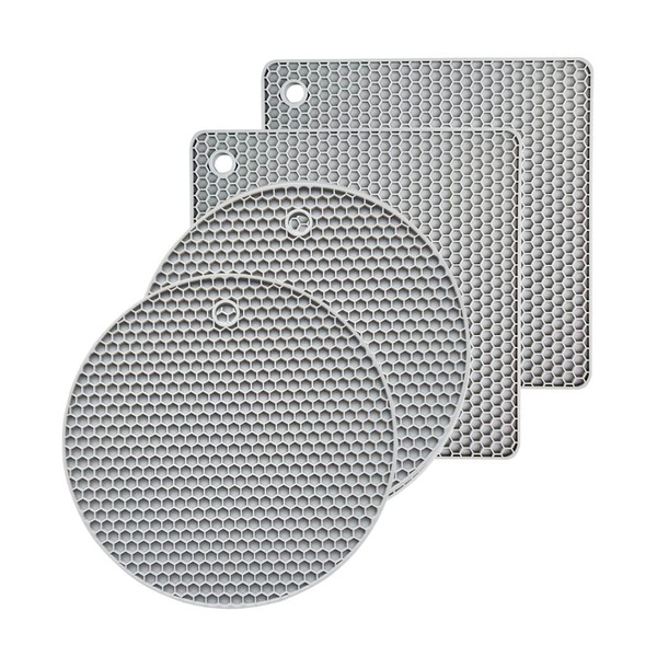 4 Stück Silikonmatte, heiße Topfhalter, Küchenutensilien, hitzebeständige rutschfeste langlebige Pads