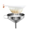 IAXSEE 5-Inch Stainless Steel Funnel with Fine Mesh Strainer, 200