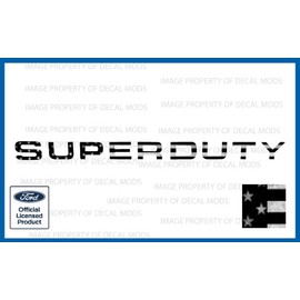 Decal Mods 2008-2016 Hood/Grille Letters Inserts Inlays Decals Stickers (Thin) for Ford Super Duty F250 F350 F450 (2008-2016)(Black & White Distressed USA Flag) | FG1A1