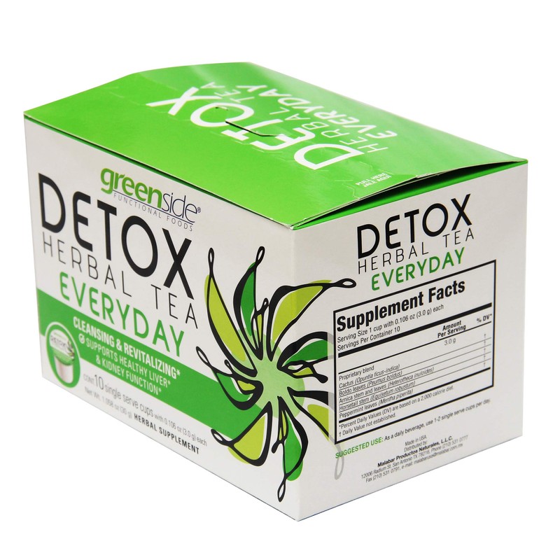 greenside Detox Herbal Tea Single Serve Cups for Everyday -