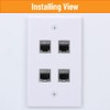 YOEMELY Cat7 Keystone Wall Plate 4 Port, 1 Gang RJ45