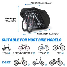 Favoto Bike Cover Waterproof Outdoor - Bicycle Covers for 1 or 2 Bikes Outside Stora...