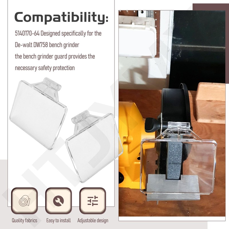 5140170-64 Bench Grinder Eyeshield Compatible with De-walt DW758 Type 2