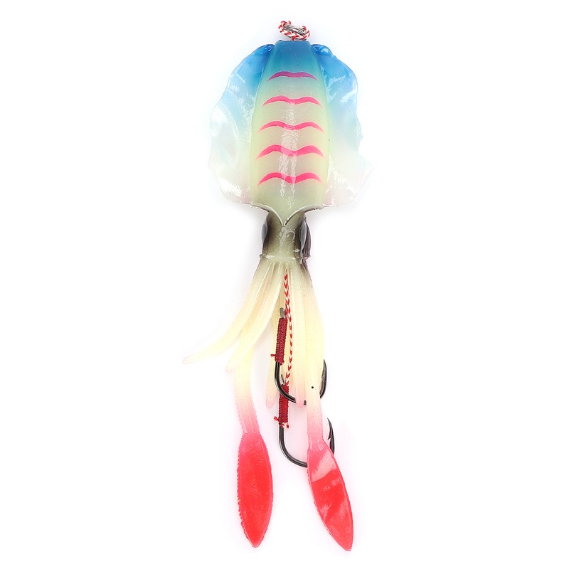 Fishing Squid Lure Octopus UV Luminous Squid Jigs with Hook