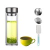 Pauzema Tea Tumbler with Infuser, 12oz Double Wall Borosilicate Glass