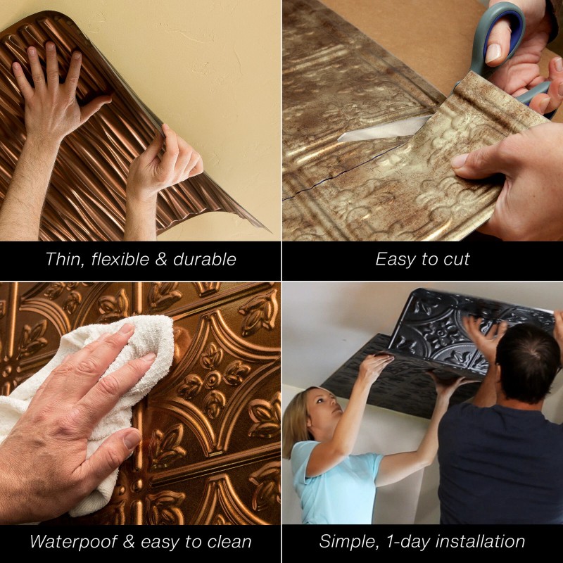 Fasade - 2ft x 4ft Regalia Glue Up Ceiling Tile/Panel