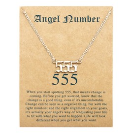 Roe Dolph Stocking Stuffers Holiday Outfits for Women 2024 Angel Number Necklace 555 Necklace Gold Number Pendant Necklace for Men Number Necklace for Women Angel Jewelry Birthday Gift