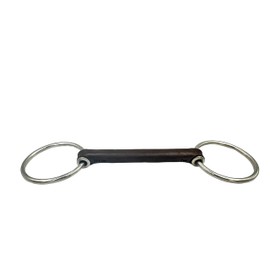 Equine Smile ES0159 JW Snaffle Bit with Flexible Leather Bar Ring Diameter 65 mm Bit Thickness 18 mm (13.5 cm)