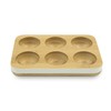 Pebbly NBA108 Egg Tray, Bamboo, White, 17 x 12 x