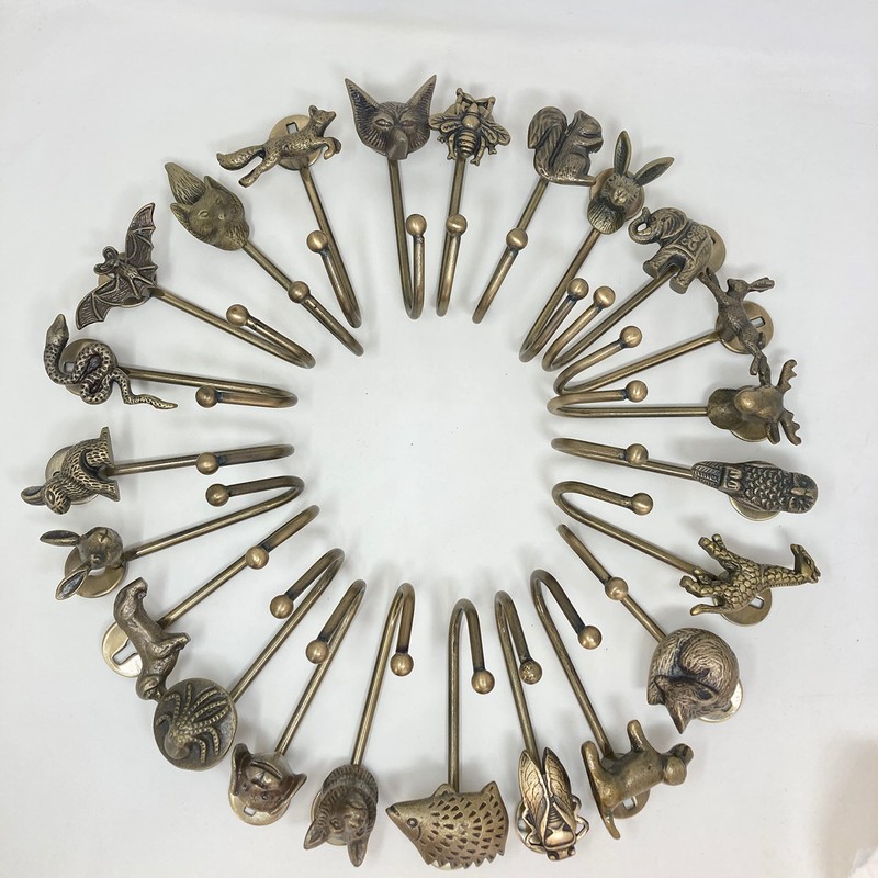Knobs By Blossom Vintage Antique Brass Iron Wall Hooks Tie
