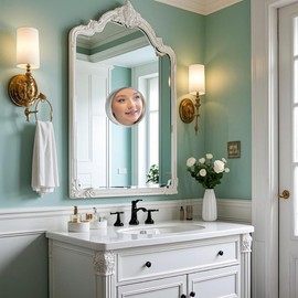 Sanmeizu 6.33" Magnifying Mirror Makeup Mirror (Silver, 10X)