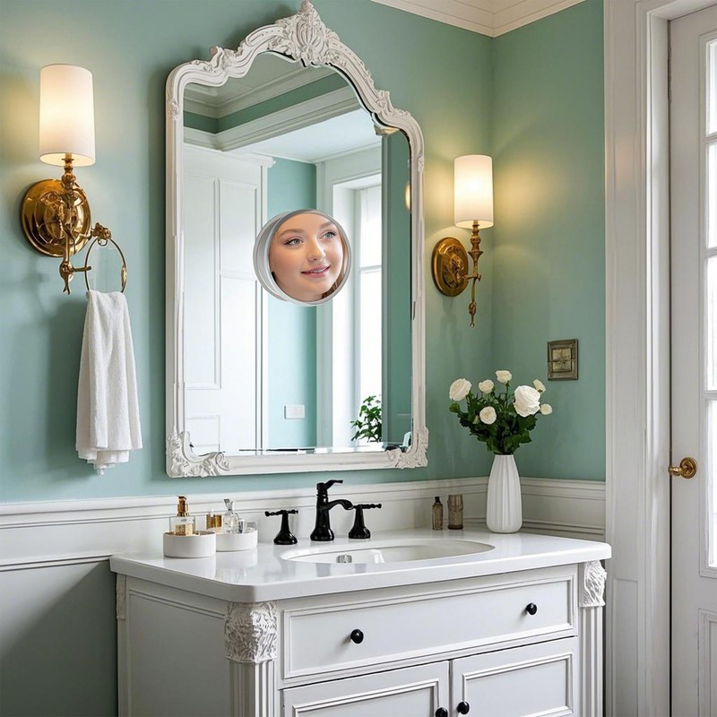 Sanmeizu 6.33" Magnifying Mirror Makeup Mirror (Silver, 10X)