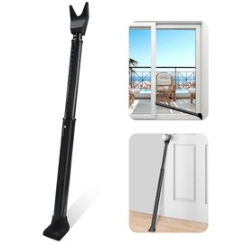 AceMining Barra de seguridad para puerta mejorada y barra de patio deslizante, topes de servicio pesado ajustables bloqueador para el hogar, apartamen