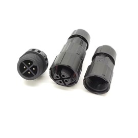 M16 Series 4-Pin Threaded Aviation Cable Plug - Screw Lock Line Connector, IP68 Waterproof