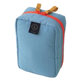 Invite.L Medium Size Stand Up Cosmetic Bag Organized Pockets Wide Open Organizer for Makeup Work Essentials Pouch Toiletry Elegant Korean Beauty Storage (Ocean Sky)