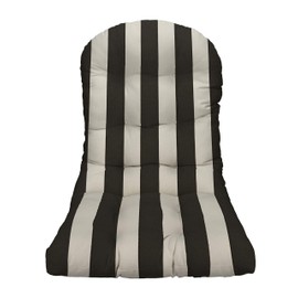 Outdoor Tufted Adirondack Chair Cushion - Black & White Stripe