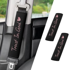 JDDRY 2PCS Car Seat Belt Cover,Seat Belt Pad with Embroidery, Soft Cotton Seat Belt Cushion,Universal Fit for Car (Pink-20)