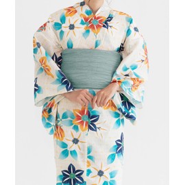 Kyoetsu Women's Waist Belt, Wrinkles, 34 Belt, Dullness, Yukata, Adult, 23.sax blue