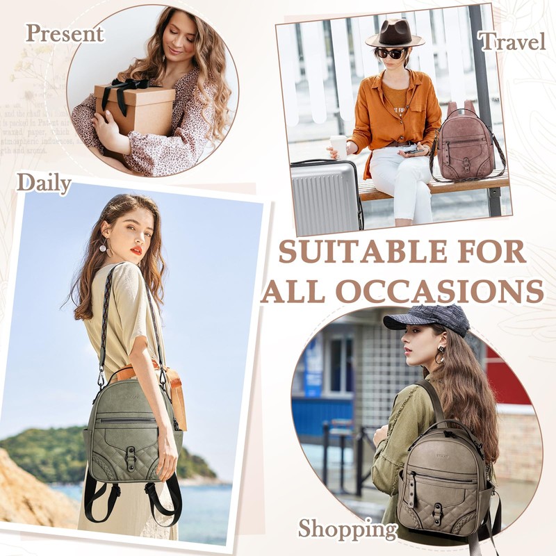 Small Backpack Purse for Women,VASCHY Cute Vegen Leather Mini Backpack