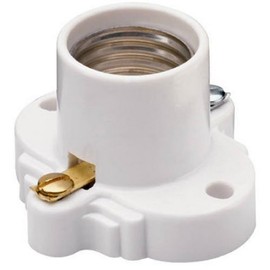 Legrand Pass & Seymour S752WCC10 660W 250V Medium Base A26 Lampholder, Cleat Sockets, Front Wire, White (1 Count)