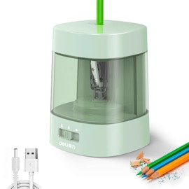 Deli Electric Pencil Sharpener, Automatic Pencil Sharpeners for No.2 Pencils Colored Pencils, USB & Battery Operated Pencil Sharpener for Kids, School, Home, Office, Classroom, Green