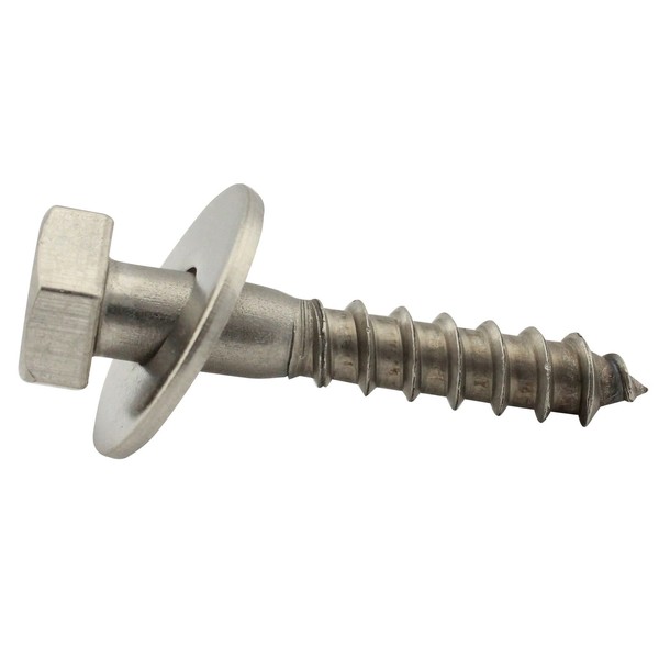 SC-Normteile® Hexagon Wood Screws with Washers – 8 x 25