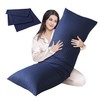 Cosybay Full Body Pillow Insert with Navy Blue Pillowcase -