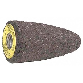 PLESIU Norton 1-3/4" Grinding Cone, 3" Thickness, Aluminum Oxide, 24 Grit, 5/8-11 Arbor Size