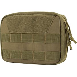 OneTigris MOLLE Pouch, Tactical Admin Pouch Belt EDC Tool Organizer Zippered Utility Waist Pack 7.5"x5"x2"(Brown)