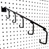 15" L Pegboard 5 Hook Waterfall Faceout Hook, Black -