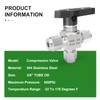 TAISHER 1PCS 304 Stainless Steel 3 Way Compression Tube Valve,