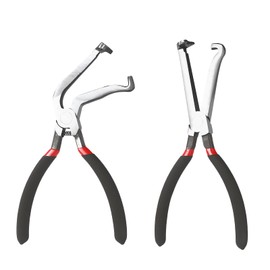 2Pcs Electrical Disconnect Pliers - Straight Handle/Curved Handle Electrical Connectors Pliers,Carbon Steel with Anti Slip Handle Spark Plug Removal Tool for Car Repair Accessories