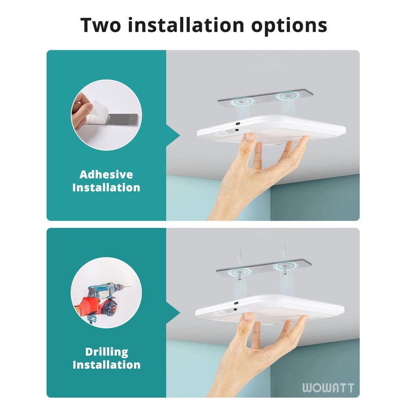 wowatt Rechargeable Battery Operated Ceiling Light, Motion Sensor Light Indoor