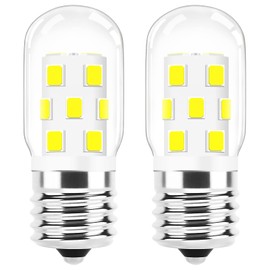 E17 LED Bulb Dimmable, 30W-40W Incandescent Equivalent, Daylight White 6000K, Fit for LG Whirlpool Frigidaire Kenmore GE Over The Range Microwave, 125V 3W 360LM, Repalces 6912W1Z004B, 8206232A, 2Pcs
