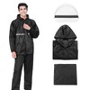 Angenster Men's Rainwear, Top and Bottom Set, Raincoat, Double Brim,